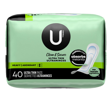 Image 6 of product U by Kotex - Clean & Secure Ultra Thin Pads, Heavy Flow, 40 units