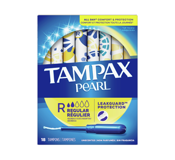 Image of product Tampax - Pearl - Regular Unscented, 18 units