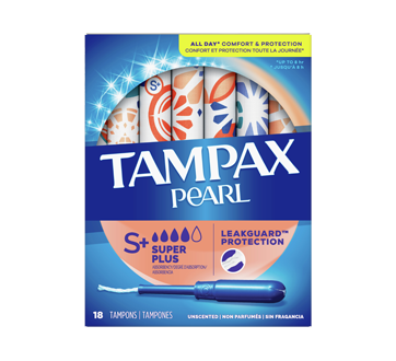 Image 1 of product Tampax - Pearl Super Plus Tampons Unscented, 18 units