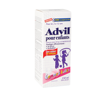 Image of product Advil - Advil Children's Suspension Dye-Free, 230 ml, Bubble Gum