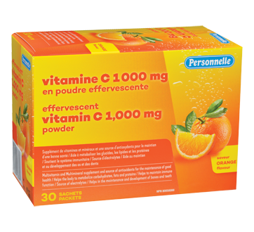 Effervescent Vitamin C 1 000 Mg Powder 30 Units Orange Personnelle Vitamin C Jean Coutu