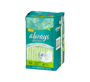 Image 2 of product Always - Ultra Thin Pads With Wings, Size 2, Unscented, 32 units, Super