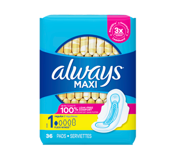 Maxi Pads Regular Super Absorbency, 36 units