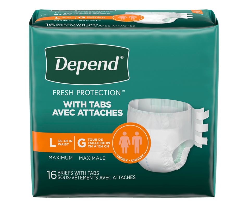 Disposable Underwear with Tabs for Adults Maximum Absorbency, Large, 16