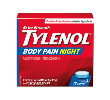 Image 1 of product Tylenol - Tylenol Body Pain Extra Strength Night Caplets, 18 units