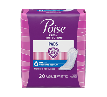 Image of product Poise - Poise Moderate Regular Pads, 20 units