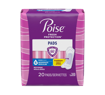 Poise Moderate Regular Pads, 20 units