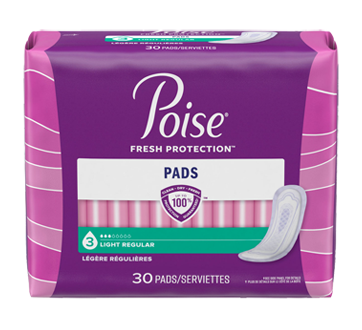 Image of product Poise - Incontinence Pads, Light Absorbency, 30 units, Regular