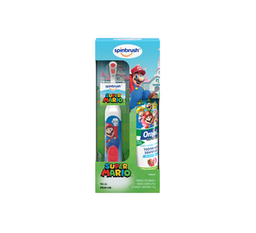 Image of product Spinbrush - Toothbrush & Toothpast Set, 2 units, Super Mario
