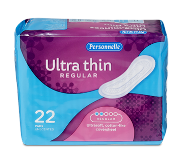 Ultra-Thin Pads with Tabs, 22 units, Regular