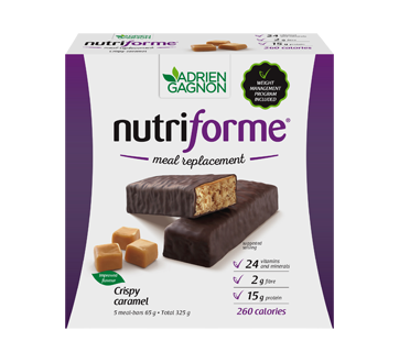 Nutriforme Meal Replacement Bars, 5 x 65 g, Caramel Crunch
