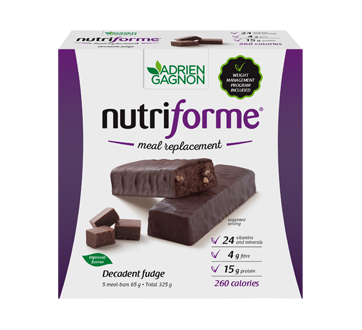 Nutriforme Meal Replacement Bars, 5 x 65 g, Decadent Fudge