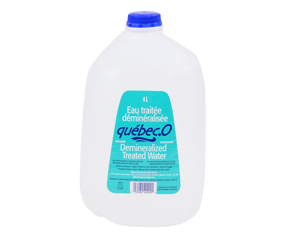 Demineralized Treated Water, 4 L QuébecO Natural water Jean Coutu