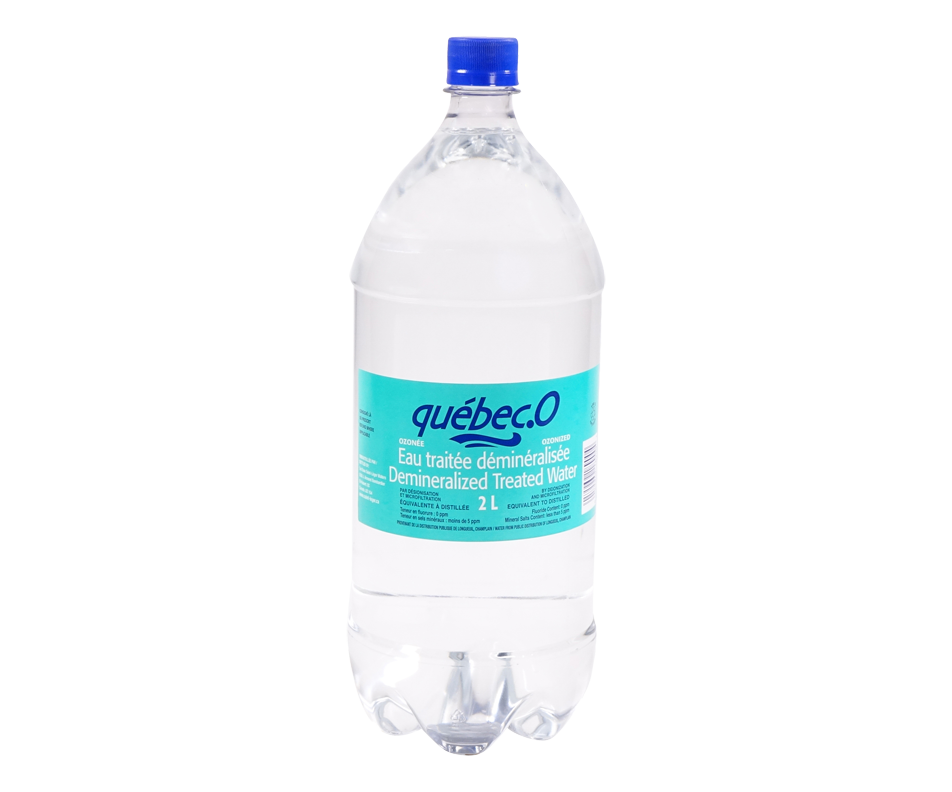 Demineralized Treated Water, 2 L QuébecO Natural water Jean Coutu