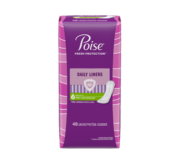 Image of product Poise - Daily Incontinence Panty Liners, Very Light Absorbency, 48 units, Regular