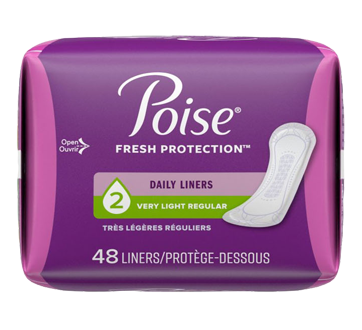 Poise Incontinence Panty Liners, Very Light Absorbency, Regular