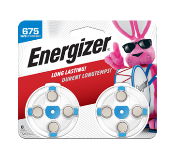 Hearing Aid Batteries, 8 units, AZ675DP8