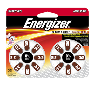 Hearing Aid Batteries, 16 units, AZ312DP16