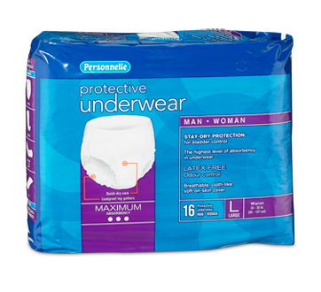 Protective Underwear, Large, 16 units – Personnelle : Incontinence