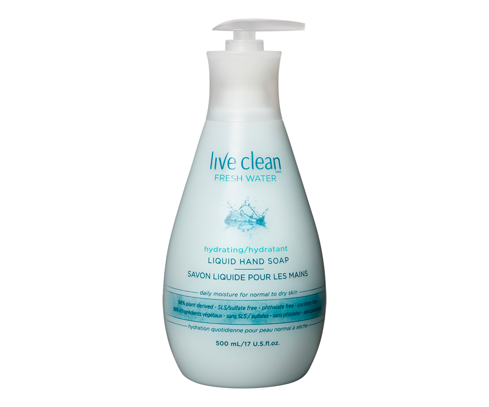 Fresh Water Hydrating Liquid Hand Soap, 500 ml Live Clean Hand soap Jean Coutu