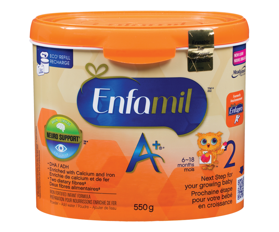 Enfamil A+ 2 Tub, 550 g Enfamil A+ 2 Formula Jean Coutu