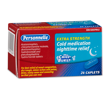Image of product Personnelle - Cold Medication Relief Extra Strength, Nighttime, 24 units