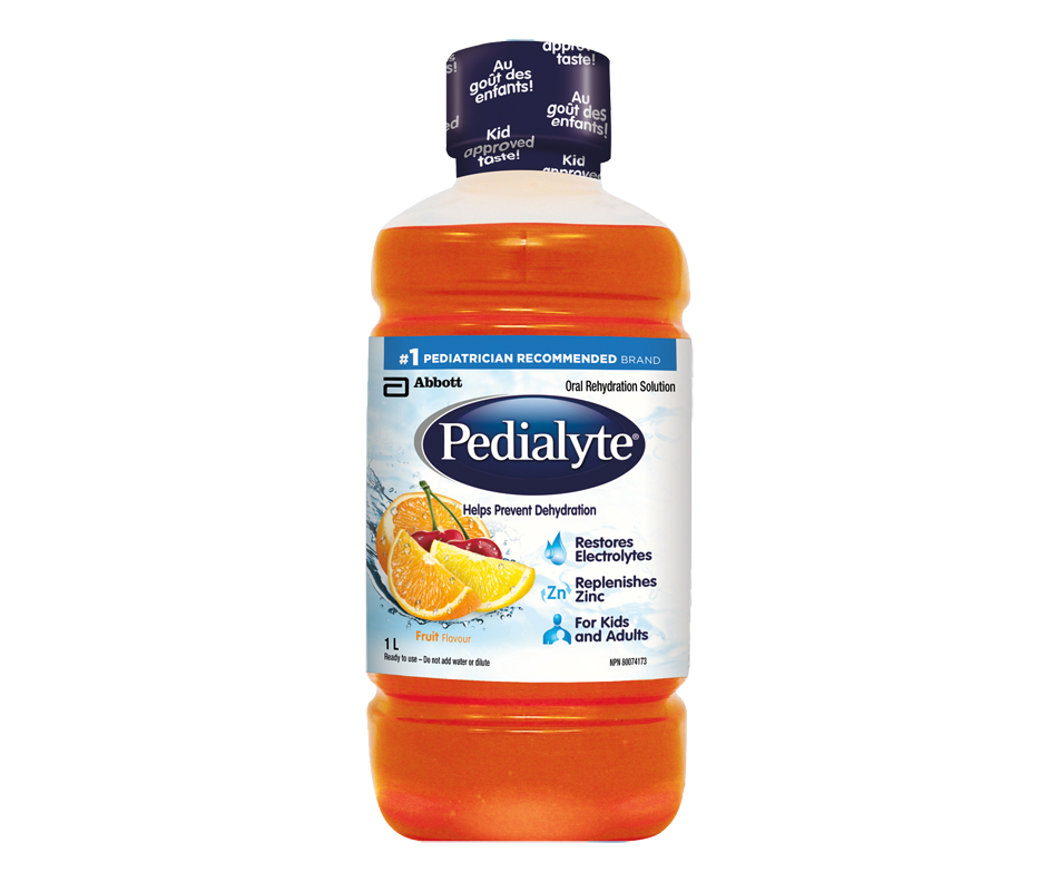 Electrolyte Drink Oral Rehydration Solution, Fruit, 1 L Pedialyte Electrolytes Jean Coutu