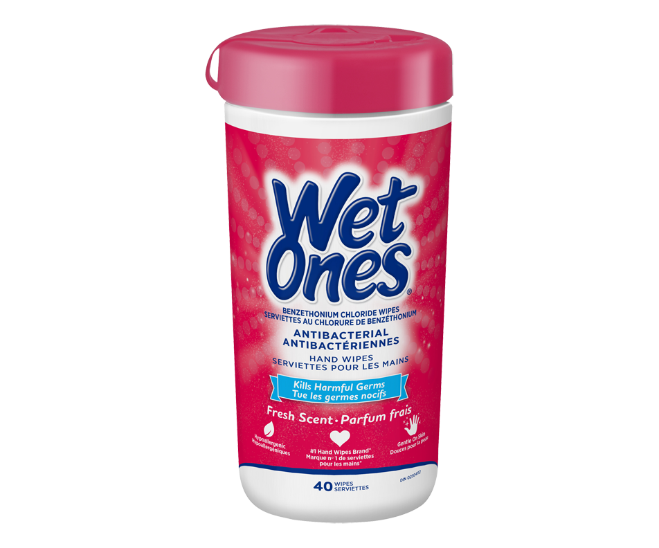 Antibacterial Wipes, 40 units Wet Ones Wet wipe Jean Coutu