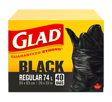 Image of product Glad - Black Garbage Bags, Regular, 40 units