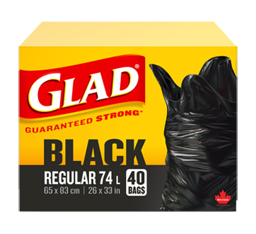 Black Garbage Bags, Regular, 40 units