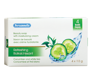 Image of product Personnelle - Refreshing Beauty Soap with Moisturizing Cream, 4 x 113 g, Cucumber and white tea