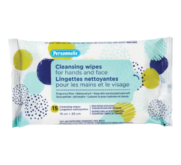 Cleansing Wipes for Hands and Face, 15 units