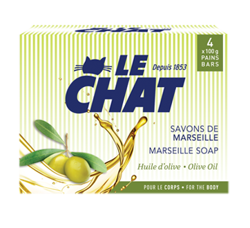 Image of product Le Chat - Marseille Soap for the Body, 4 x 100 g, Olive Oil