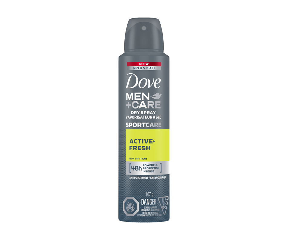 Sport Care Antiperspirant Dry Spray, Active + Fresh, 107 g Dove Men