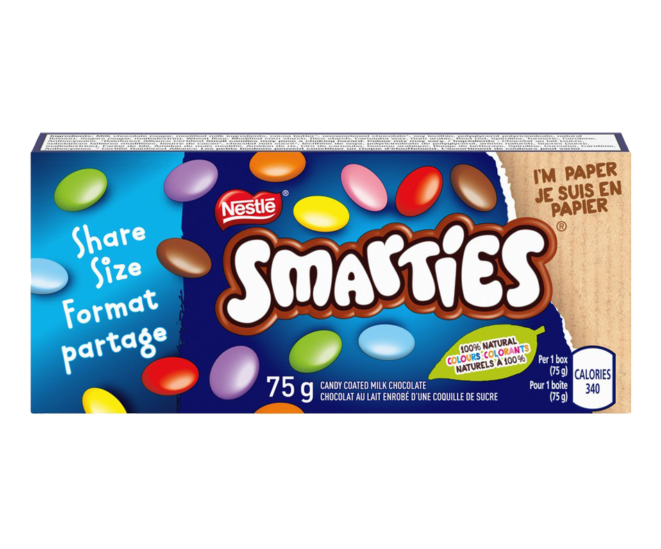 Smarties Candy Coated Milk Chocolate, 75 g Nestlé Family size