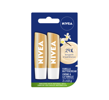 Image 1 of product Nivea - Vanilla Buttercream Lip Balm Sticks, Duo Pack, 2 units