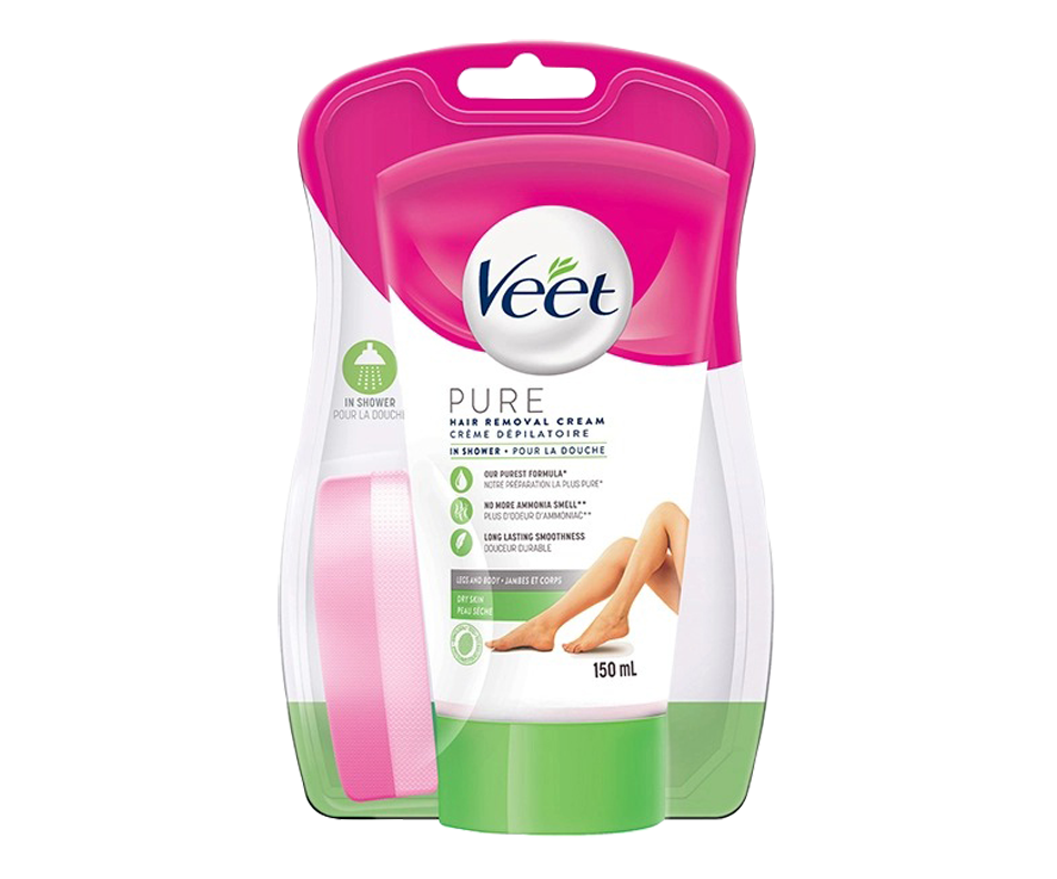 InShower Hair Removal Cream with Silky Fresh Legs & Body Dry Skin, 150