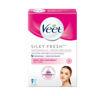 Image of product Veet - Silky Fresh Face Hair Removal Kit, Normal Skin, 2 x 50 ml