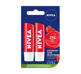 Strawberry Shine Caring Lip Balm, 2 x 4.8 g