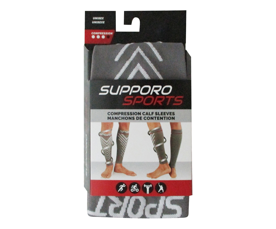 Sports Compression Calf Sleeves, 1 unit, Extra Large Supporo