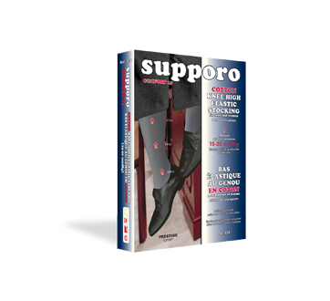 Image of product Supporo - Knee High Unisex Elastic Stocking, 15 -20 mmhg, Large, 1 unit, Navy