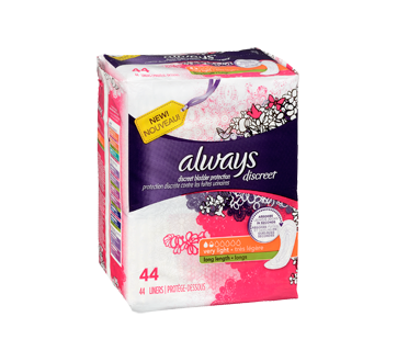 Image 2 of product Always - Discreet Incontinence Liners, Very Light Absorbency, 44 units, Long Length