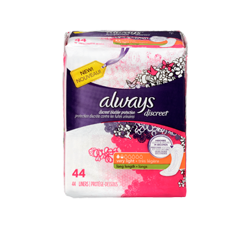 Image 3 of product Always - Discreet Incontinence Liners, Very Light Absorbency, 44 units, Long Length