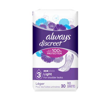 Image 1 of product Always - Discreet Incontinence Liners, Ultra Thin, 30 units, Regular Length