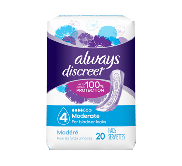 Image 1 of product Always - Discreet Incontinence Pads, Moderate Absorbency, 20 units, Regular Length