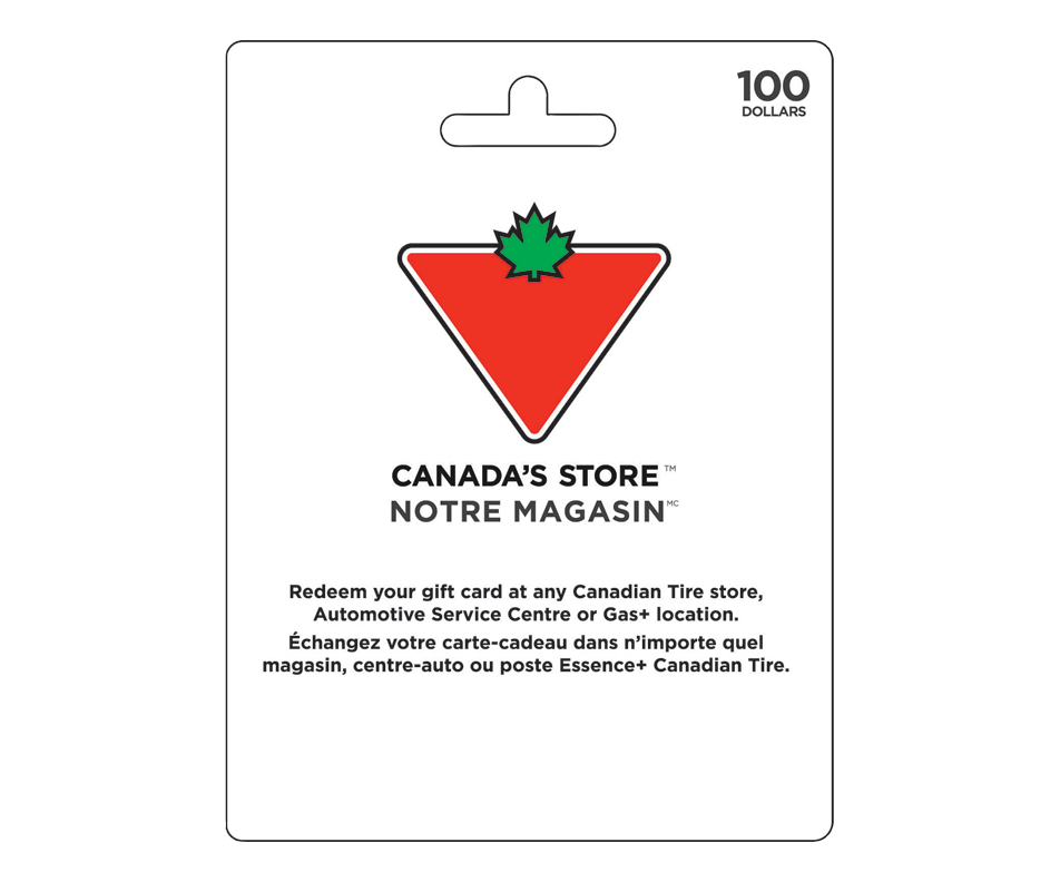 100 Canadian Tire Gift Card, 1 unit Other gift cards Jean