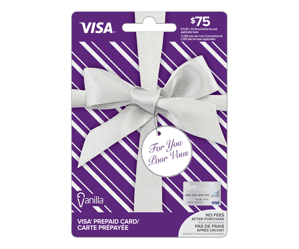 $75 Vanilla Visa Prepaid Card, 1 unit - Incomm : Financial cards | Jean Coutu