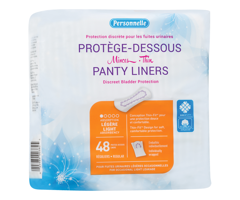 Panty Liners, 48 units Personnelle Incontinence Jean Coutu