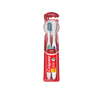 360 Optic White Toothbrush, 2 units, Soft