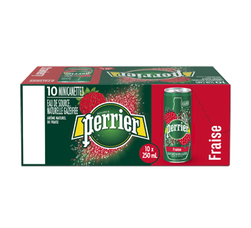 Image of product Perrier - Slim Can Mineral Water, 10 x 250 ml, Strawberry